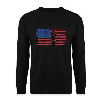 Glassblower USA Flag - Souffleur de verre soufflant - Sweat-shirt Unisexe - noir - Devant - Alina (178cm) & Michal (187cm)
