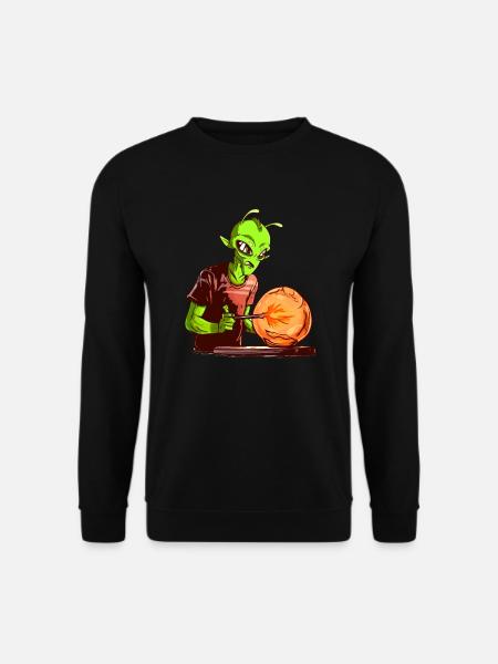 Alien als Glasbläser - Glasblasen Glasbläser - Unisex Pullover - Schwarz