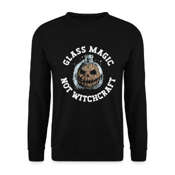Glass magic - no witchcraft - glassblowing Halloween - Unisex Sweatshirt - black - Front - Alina (178cm) & Michal (187cm)