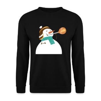Snowman as glassblower - Christmas - Unisex Sweatshirt - black - Front - Alina (178cm) & Michal (187cm)