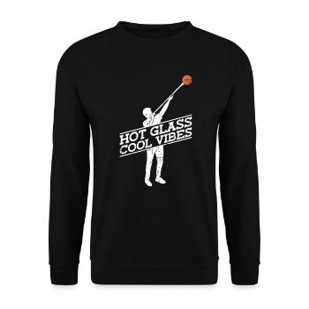 Heißes Glas - Coole Vibes - Glasblasen Glasbläser - Unisex Pullover - Schwarz - Vorne - Alina (178cm) & Michal (187cm)