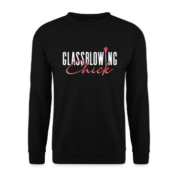Glassblower Chick - Souffleur de verre soufflant - Sweat-shirt Unisexe - noir - Devant - Alina (178cm) & Michal (187cm)