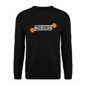 Only here for the molten glass - glass blowing - Unisex Sweatshirt - black - Front - Alina (178cm) & Michal (187cm)