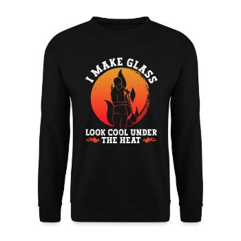 I make glass look cool - glass blowing - Unisex Sweatshirt - black - Front - Alina (178cm) & Michal (187cm)