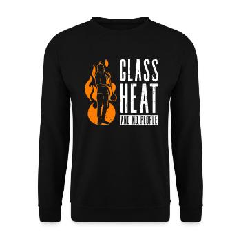 Glas - Hitze - und keine Menschen - Glasbläser - Unisex Pullover - Schwarz - Vorne - Alina (178cm) & Michal (187cm)