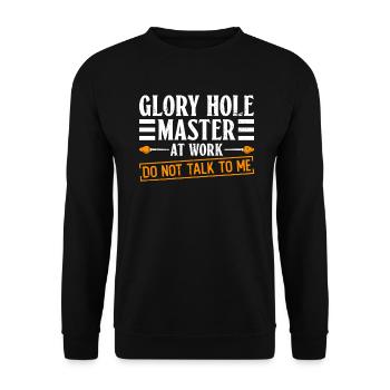 Glory Hole Master At Work Do Not Talk Glassblower - Unisex Sweatshirt - black - Front - Alina (178cm) & Michal (187cm)