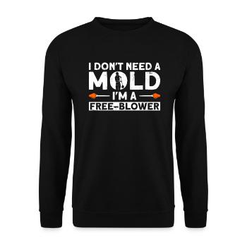 Ich brauche keine Form - Glasblasen - Unisex Pullover - Schwarz - Vorne - Alina (178cm) & Michal (187cm)