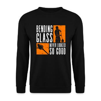 Bending glass has never looked so good - glass blowing - Unisex Sweatshirt - black - Front - Alina (178cm) & Michal (187cm)