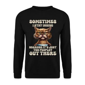 Drôle de chat - Sweat-shirt Unisexe - noir - Devant - Alina (178cm) & Michal (187cm)