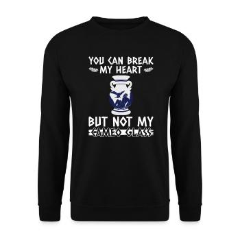 Du kannst mir das Herz brechen, aber nicht mein - Unisex Pullover - Schwarz - Vorne - Alina (178cm) & Michal (187cm)