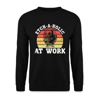 Etch-A-Holic at work - glass etching - Unisex Sweatshirt - black - Front - Alina (178cm) & Michal (187cm)