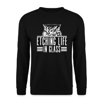 Etching Life in Glass - Glass Etching Glass Artist - Unisex Sweatshirt - black - Front - Alina (178cm) & Michal (187cm)