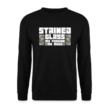 Vitrail - Ma passion, mon - - Sweat-shirt Unisexe - noir - Devant - Alina (178cm) & Michal (187cm)