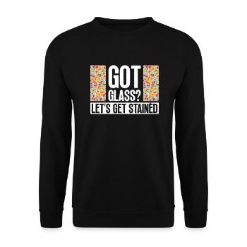 Haben Sie Glas? Let's Get Stained - Glasmalerei - Unisex Pullover - Schwarz - Vorne - Alina (178cm) & Michal (187cm)