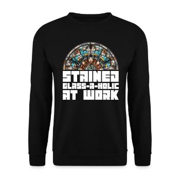 Vitrail A-Holic au travail - - Sweat-shirt Unisexe - noir - Devant - Alina (178cm) & Michal (187cm)