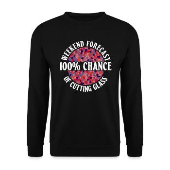 Weekend forecast - 100% chance of buying glass - Unisex Sweatshirt - black - Front - Alina (178cm) & Michal (187cm)