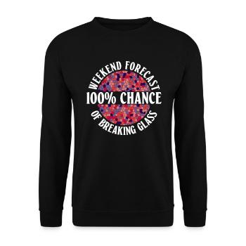 Weekend forecast - 100% chance of - Unisex Sweatshirt - black - Front - Alina (178cm) & Michal (187cm)
