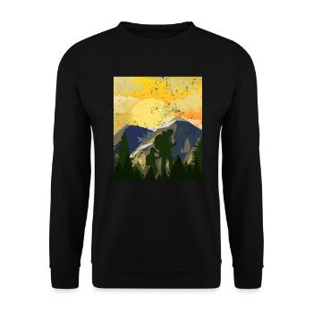 Montagnes de géocachette Father Son - Geocaching Geocacher - Sweat-shirt Unisexe - noir - Devant - Alina (178cm) & Michal (187cm)