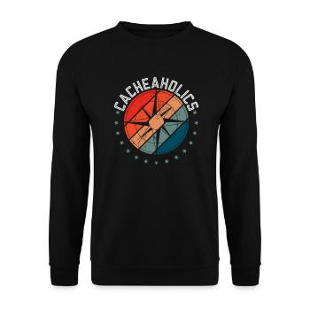 Cacheaholics - Geocaching Geocacher - Sweat-shirt Unisexe - noir - Devant - Alina (178cm) & Michal (187cm)