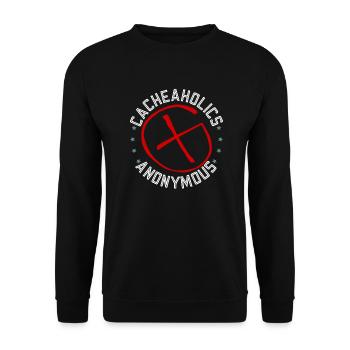 Cacheaholics Anonymous - Geocaching Geocacher - Sweat-shirt Unisexe - noir - Devant - Alina (178cm) & Michal (187cm)