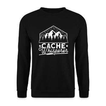 Cache Whisperer - Geocaching Geocacher - Unisex Sweatshirt - black - Front - Alina (178cm) & Michal (187cm)