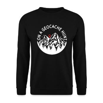 On the hunt for geocaches - Geocaching Geocacher - Unisex Sweatshirt - black - Front - Alina (178cm) & Michal (187cm)