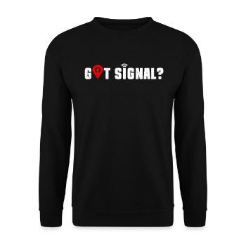 Haben Sie ein Signal? - Geocaching Geocacher - Unisex Pullover - Schwarz - Vorne - Alina (178cm) & Michal (187cm)