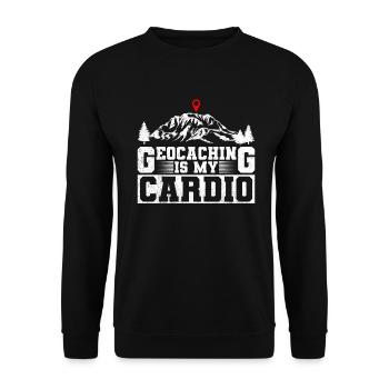 Geocaching ist mein Herzsport - Geocaching - Unisex Pullover - Schwarz - Vorne - Alina (178cm) & Michal (187cm)