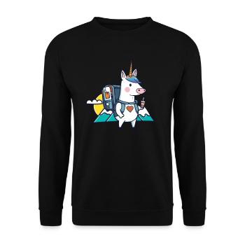 Licorne en tant que géocacheur - Geocaching Geocacher - Sweat-shirt Unisexe - noir - Devant - Alina (178cm) & Michal (187cm)
