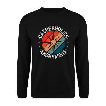Cacheaholics Anonymous - Geocaching Geocacher - Sweat-shirt Unisexe - noir - Devant - Alina (178cm) & Michal (187cm)