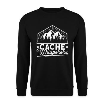 Cache Whisperer - Geocaching Geocacher - Unisex Sweatshirt - black - Front - Alina (178cm) & Michal (187cm)