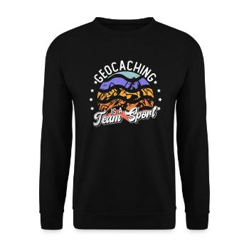 Geocaching ist ein Mannschaftssport - Geocaching - Unisex Pullover - Schwarz - Vorne - Alina (178cm) & Michal (187cm)
