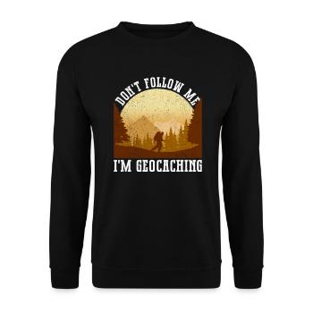 Ne me suivez pas - je fais du géocaching - Sweat-shirt Unisexe - noir - Devant - Alina (178cm) & Michal (187cm)