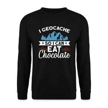 Je géocache pour pouvoir manger du chocolat - Geocaching - Sweat-shirt Unisexe - noir - Devant - Alina (178cm) & Michal (187cm)