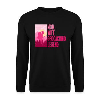 Mère. Femme. Légende du géocaching. - Géocacheurs - Sweat-shirt Unisexe - noir - Devant - Alina (178cm) & Michal (187cm)