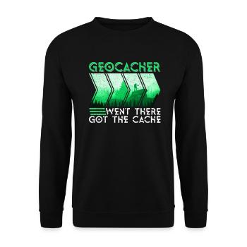 Geocacher - Went There Got The Cache - Geocaching - Unisex Sweatshirt - black - Front - Alina (178cm) & Michal (187cm)
