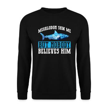 Megalodon Shark Funny Gift - Unisex Sweatshirt - black - Front - Alina (178cm) & Michal (187cm)