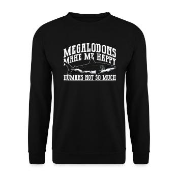 Les mégalodons me rendent heureux - les gens ne le font pas - Sweat-shirt Unisexe - noir - Devant - Alina (178cm) & Michal (187cm)
