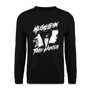 Megalodon Tooth Hunter - Megalodon Shark - Unisex Sweatshirt - black - Front - Alina (178cm) & Michal (187cm)