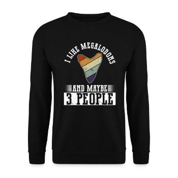 J’aime les mégalodons et peut-être 3 personnes - Sweat-shirt Unisexe - noir - Devant - Alina (178cm) & Michal (187cm)