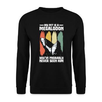 Mon animal de compagnie est un mégalodon - requin mégalodon - Sweat-shirt Unisexe - noir - Devant - Alina (178cm) & Michal (187cm)
