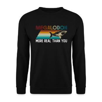 Megalodon - More Real Than You - Megalodon Shark - Unisex Sweatshirt - black - Front - Alina (178cm) & Michal (187cm)