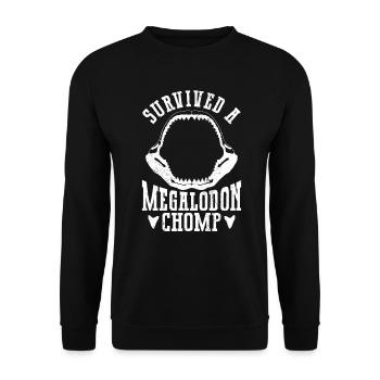 A survécu à une morsure de mégalodon - requin mégalodon - Sweat-shirt Unisexe - noir - Devant - Alina (178cm) & Michal (187cm)