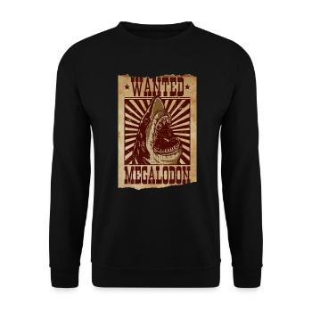 Wanted - Megalodon - Megalodon Shark - Unisex Sweatshirt - black - Front - Alina (178cm) & Michal (187cm)