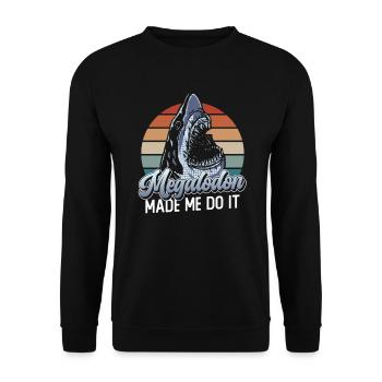 Megalodon made me do it - Megalodon shark - Unisex Sweatshirt - black - Front - Alina (178cm) & Michal (187cm)