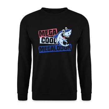 Mega Cool Megalodon - Megalodon Boys Shark - Unisex Sweatshirt - black - Front - Alina (178cm) & Michal (187cm)