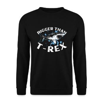 Größer als der T-Rex - Megalodon - Megalodon Hai - Unisex Pullover - Schwarz - Vorne - Alina (178cm) & Michal (187cm)