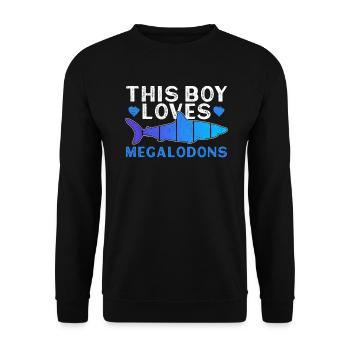 Ce garçon aime les mégalodons - requin mégalodon - Sweat-shirt Unisexe - noir - Devant - Alina (178cm) & Michal (187cm)