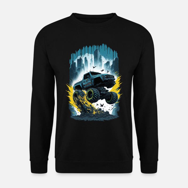 Monstertruck Stadt - Unisex Pullover - Schwarz