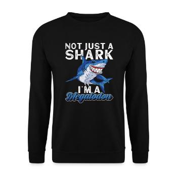 Not just a shark, I'm a megalodon - Unisex Sweatshirt - black - Front - Alina (178cm) & Michal (187cm)